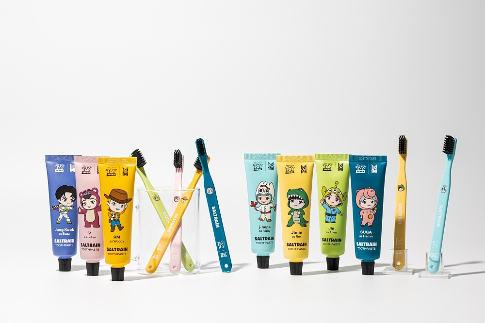 SALTRAIN | TinyTAN BTS防彈少年團x玩具總動員聯名牙膏與牙刷。