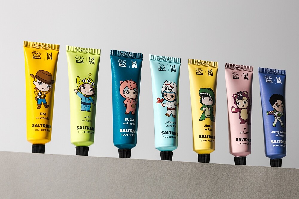 SALTRAIN | TinyTAN BTS防彈少年團x玩具總動員聯名牙膏70g,NT290
