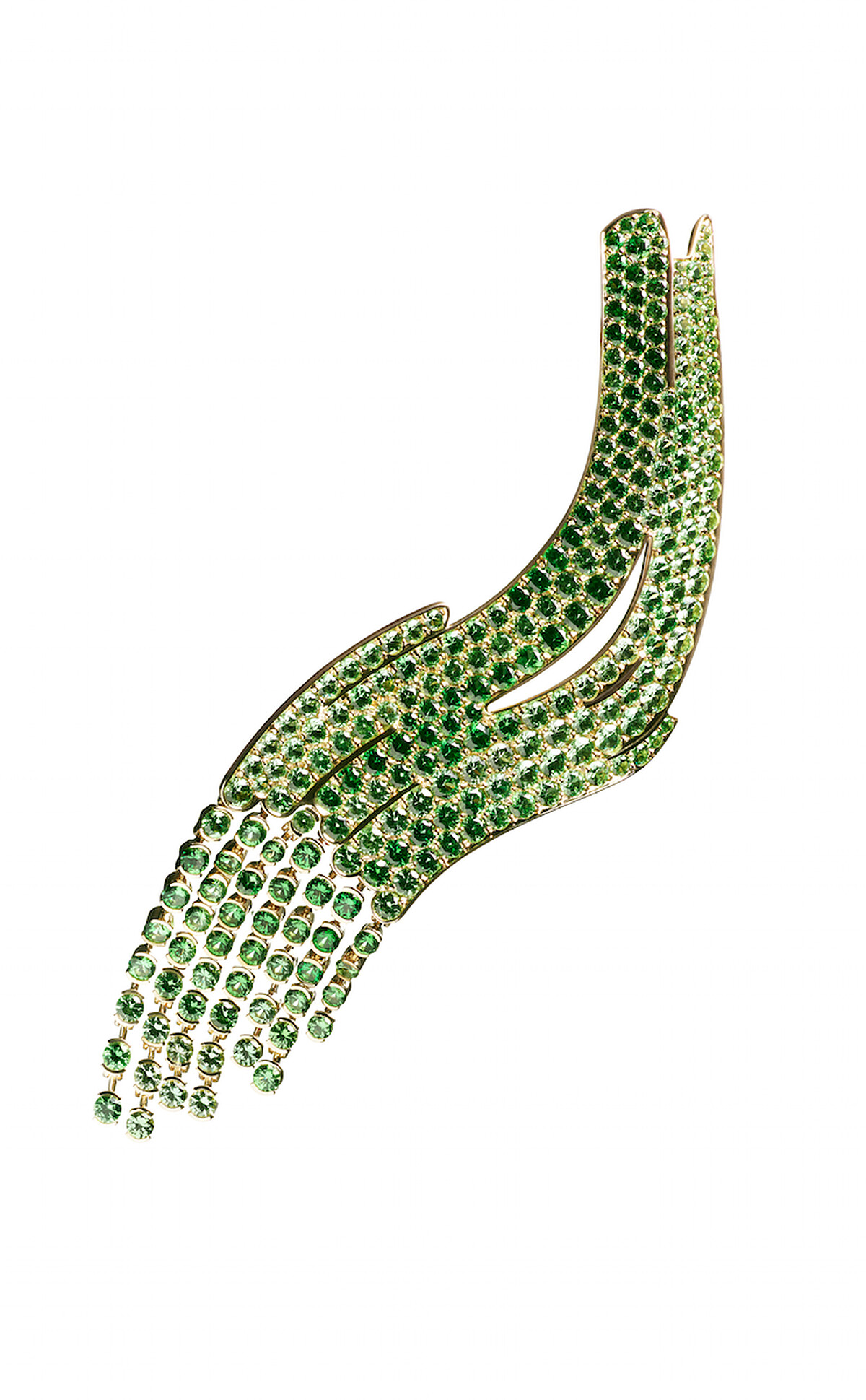 Fresh Paint單邊耳環黃金鑲嵌單色沙弗萊石。