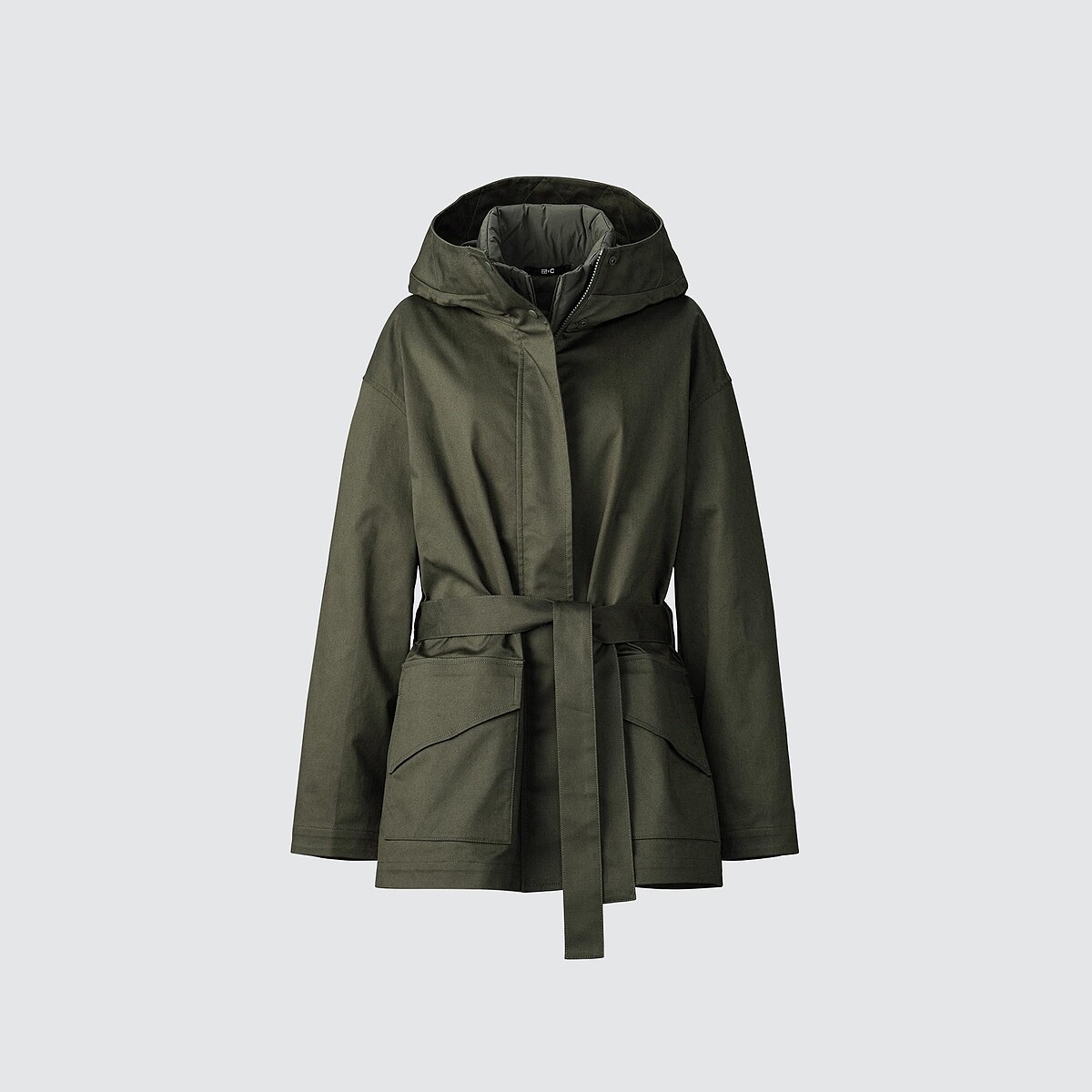 棉質寬版短大衣，NT$3,990。