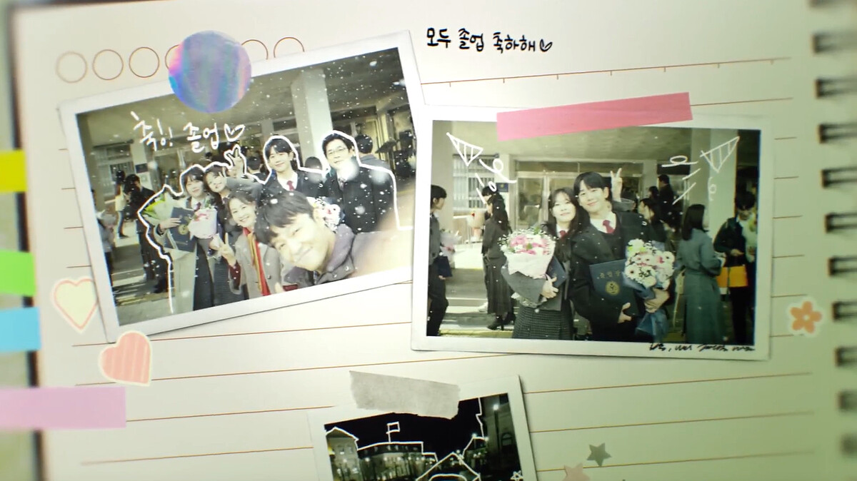 片頭出現高中畢業照,只有崔爸出現仍舊看不到崔媽