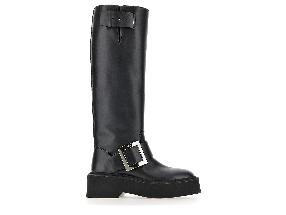 Viv Rangers 淡金方扣機車靴，NT$83,900。