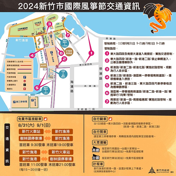 2024新竹市國際風箏節交通資訊