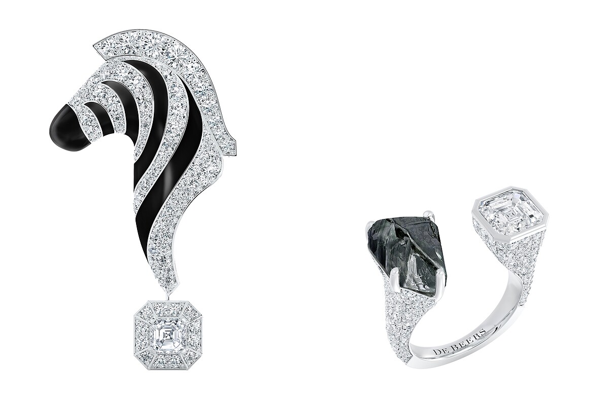 Forces of Nature 高級珠寶系列 Individuality 鑽石胸針，Forces of Nature 高級珠寶系列 Individuality 鑽石原石 Toi et Moi 戒指。