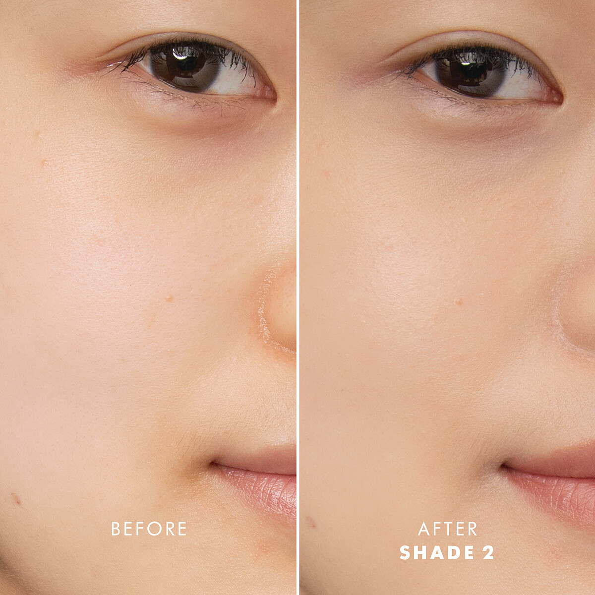 Armani Beauty Power-Fabric+Cushion超持妝絲絨水慕斯無瑕氣墊粉餅妝感Before與After。