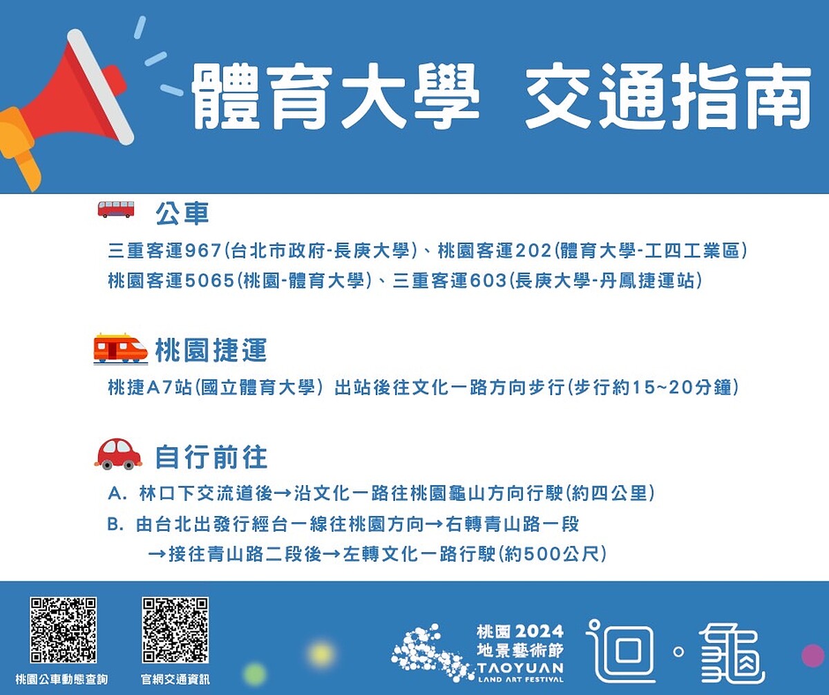 2024桃園地景藝術節體育大學交通指南