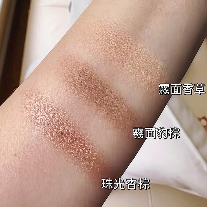 香緹卡2024秋季獵豹三色眼彩盤手部試色。