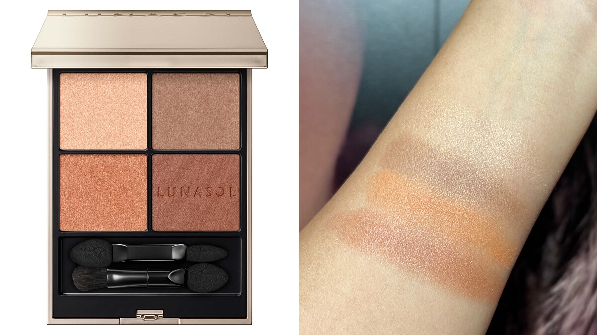 LUNASOL晶巧霓光眼彩盒N(#01 Nostalgic Time)手部試色。