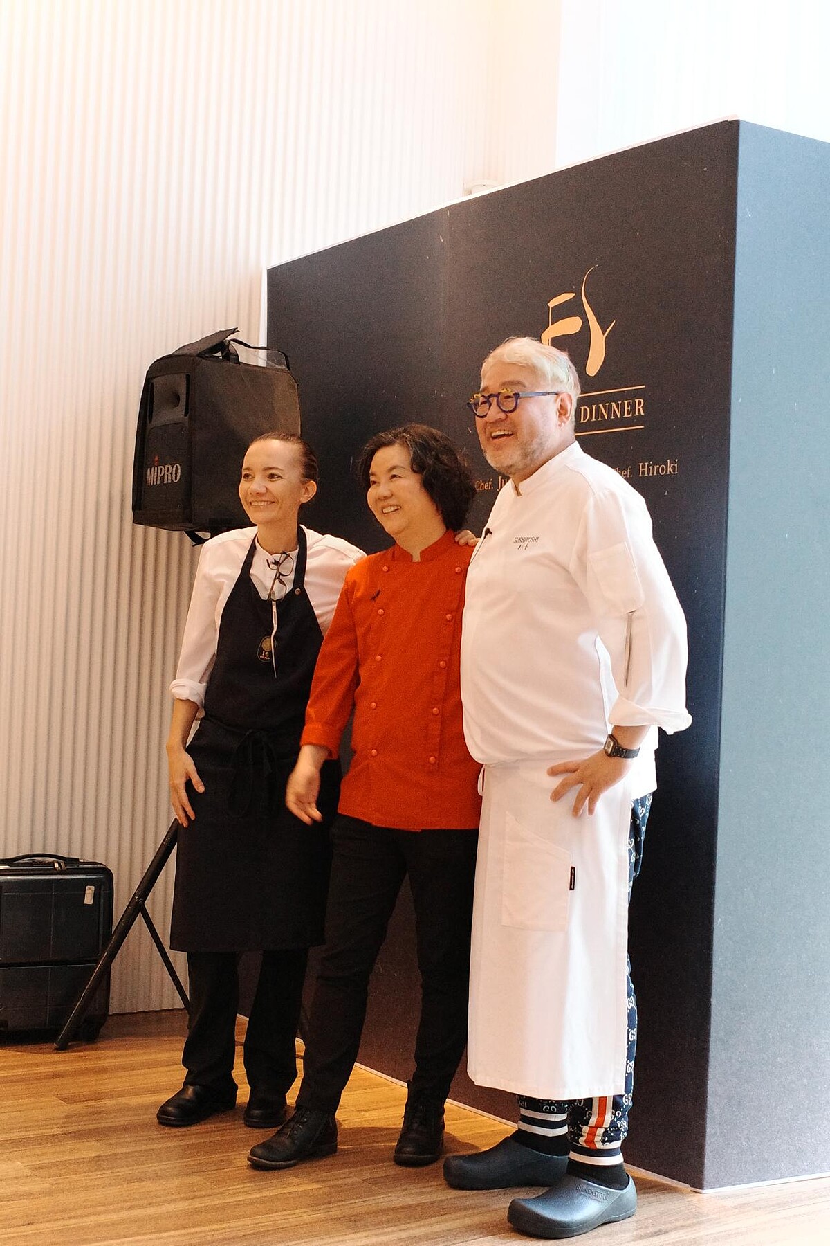 由左至右：Florence Dalia、黎俞君、Hiroki Nakanoue。