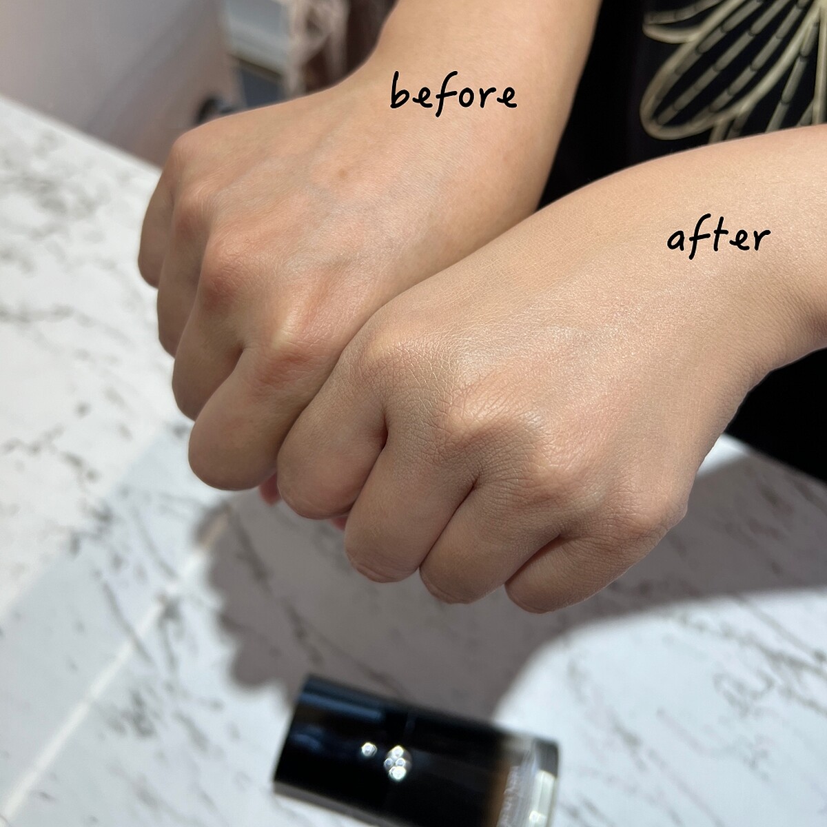 Armani beauty亞曼尼黑曜岩奢光精萃妝效示意。