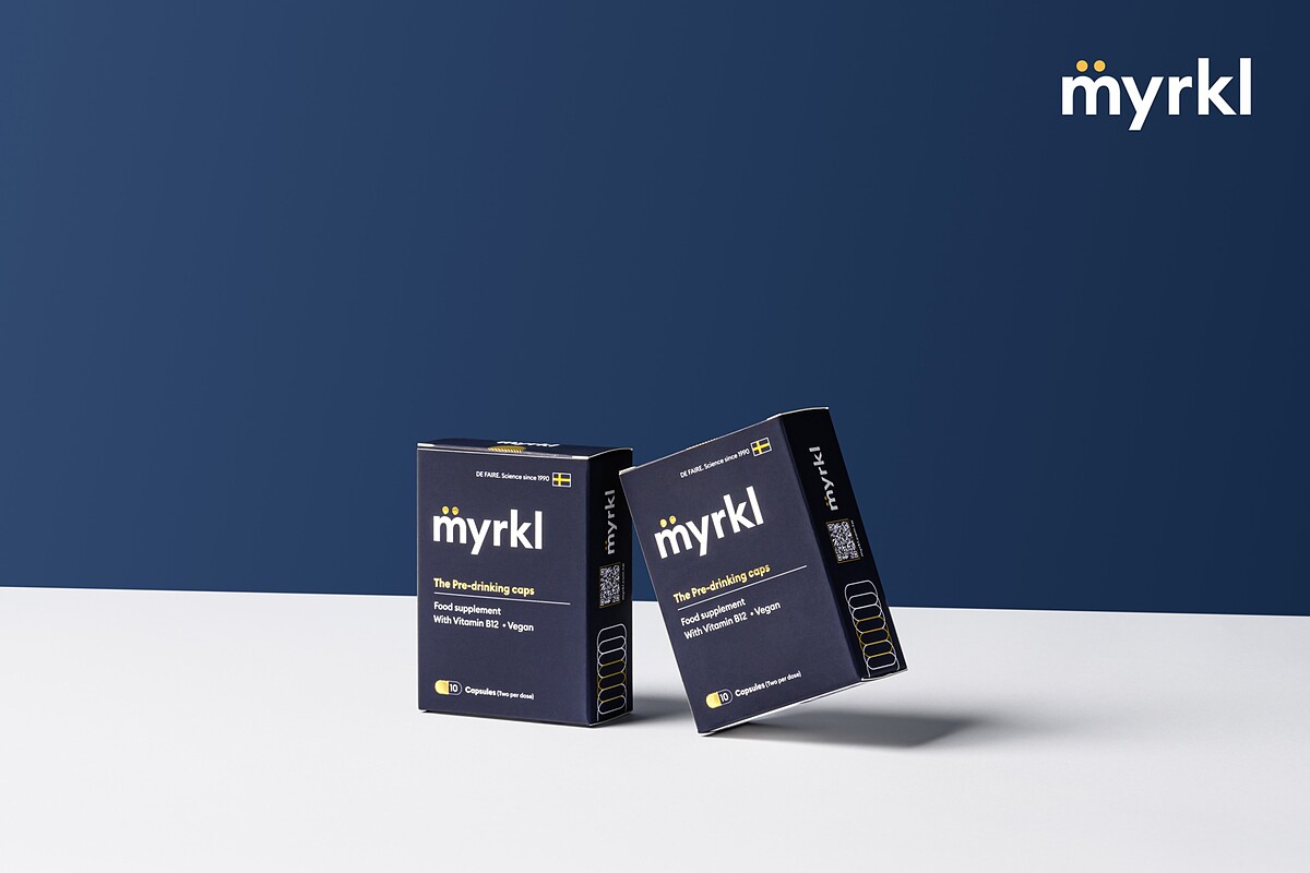 來自瑞典最健康的飲前對策&mdash;&mdash;myrkl醚立克益生菌膠囊。圖/大森未來科技有限公司提供