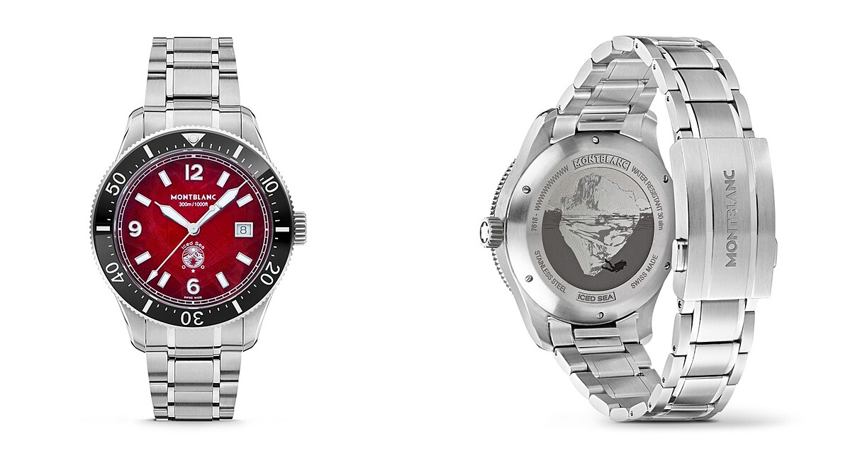 Iced Sea系列日期顯示自動腕錶(勃根地紅款)