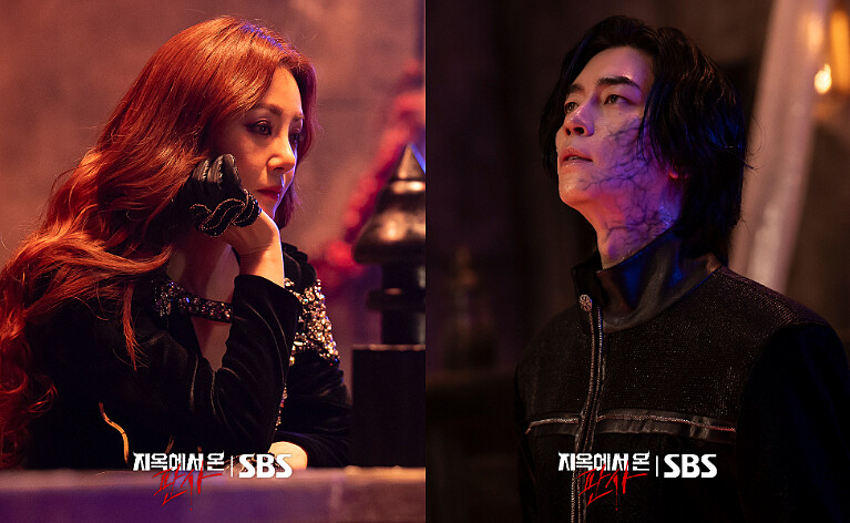  《來自地獄的法官》吳娜拉飾演朱斯提提亞 、申成錄飾演上層惡魔巴力&copy;SBS