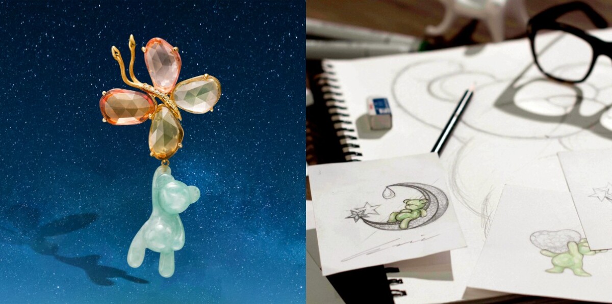 陪伴玉熊 系列珠寶，18K金、玉石、鑽石等。