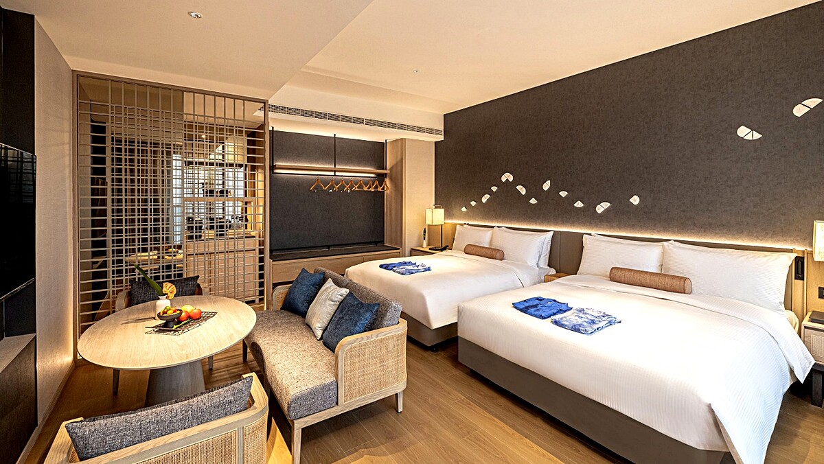 泉音陽台家庭客房,面積為17坪