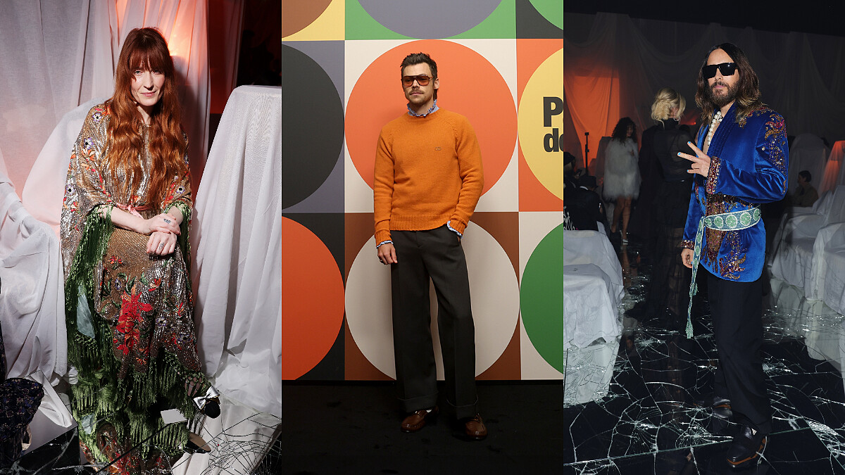 左起：Florence Welch、HARRY STYLES、Jared Leto