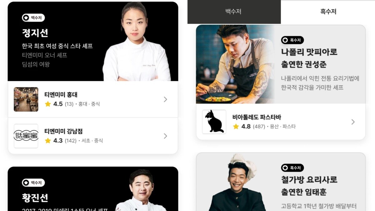 《Catch Table》韓文版有完整的上百間餐廳任君挑選