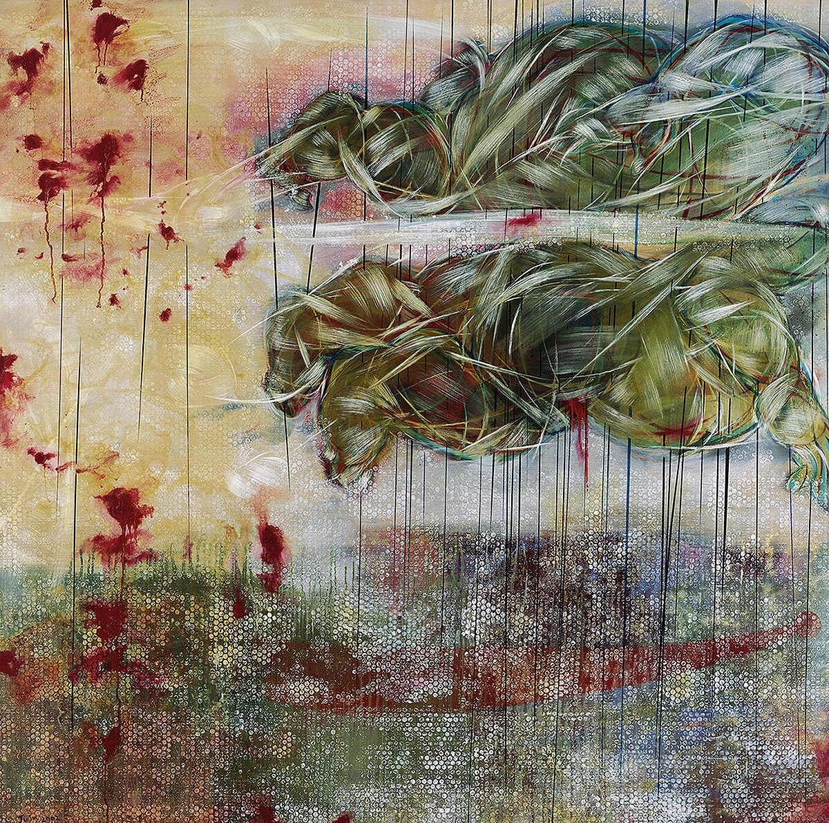 謝鴻均，《游》，2022，油彩、畫布，172.5 &times; 173公分。臺北市立美術館典藏。