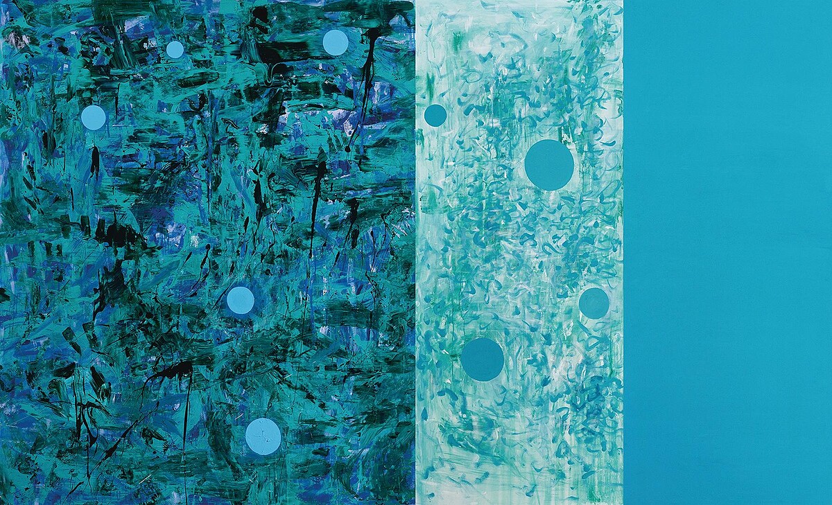 薛保瑕，《起始》，2010，壓克力顏料、畫布，174 &times; 286公分。臺北市立美術館典藏。