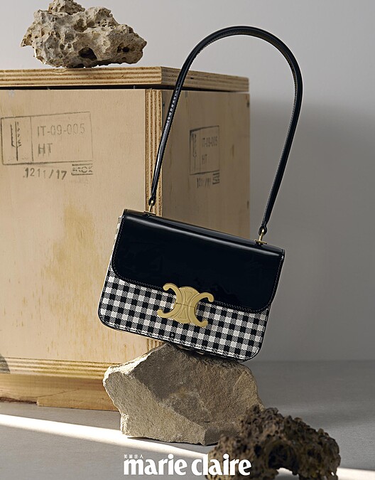 Teen Garance Vichy 印花漆面牛皮革手袋，Celine by Hedi Slimane。