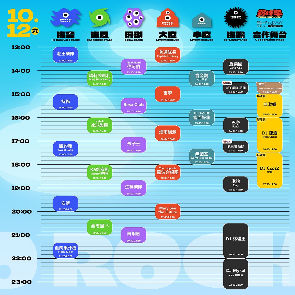 2024打狗祭10/12演出時刻表