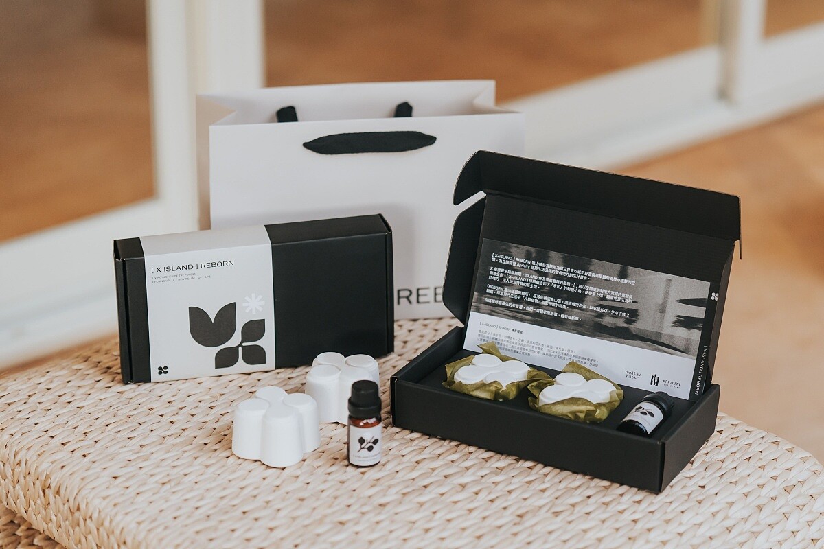 香氛品牌「HANSCHIU」也為［ X-iSLAND ］ REBORN 龜山植藝實驗所設計了一款專屬香氛禮盒。
