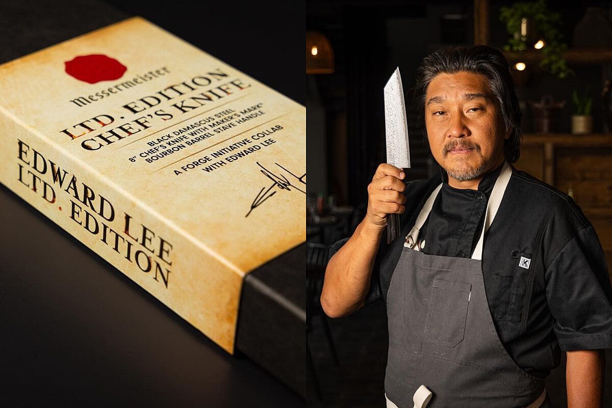 與德國餐廚品牌「Messermeister」合作推出限量文化刀（Bunka）。