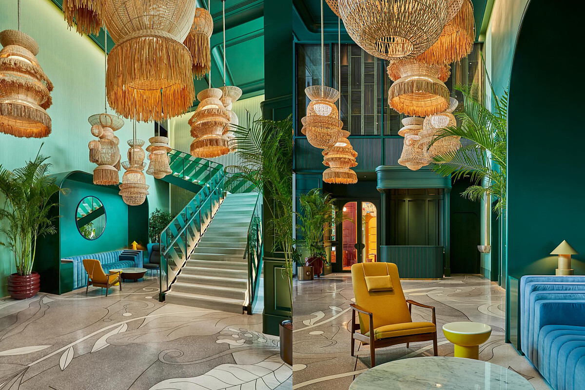 一樓大廳充滿度假風情。