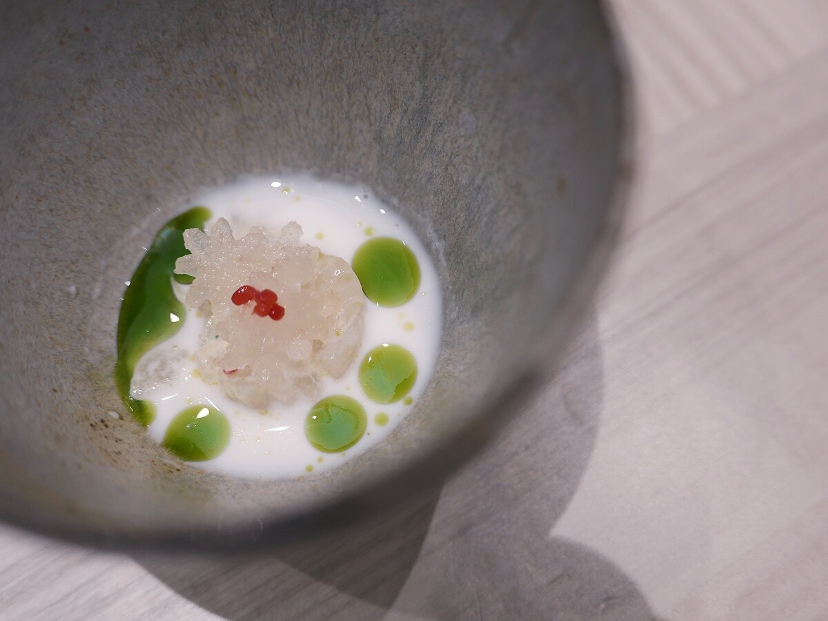 「干貝｜拇指檸檬｜梨子｜Buttermilk」。