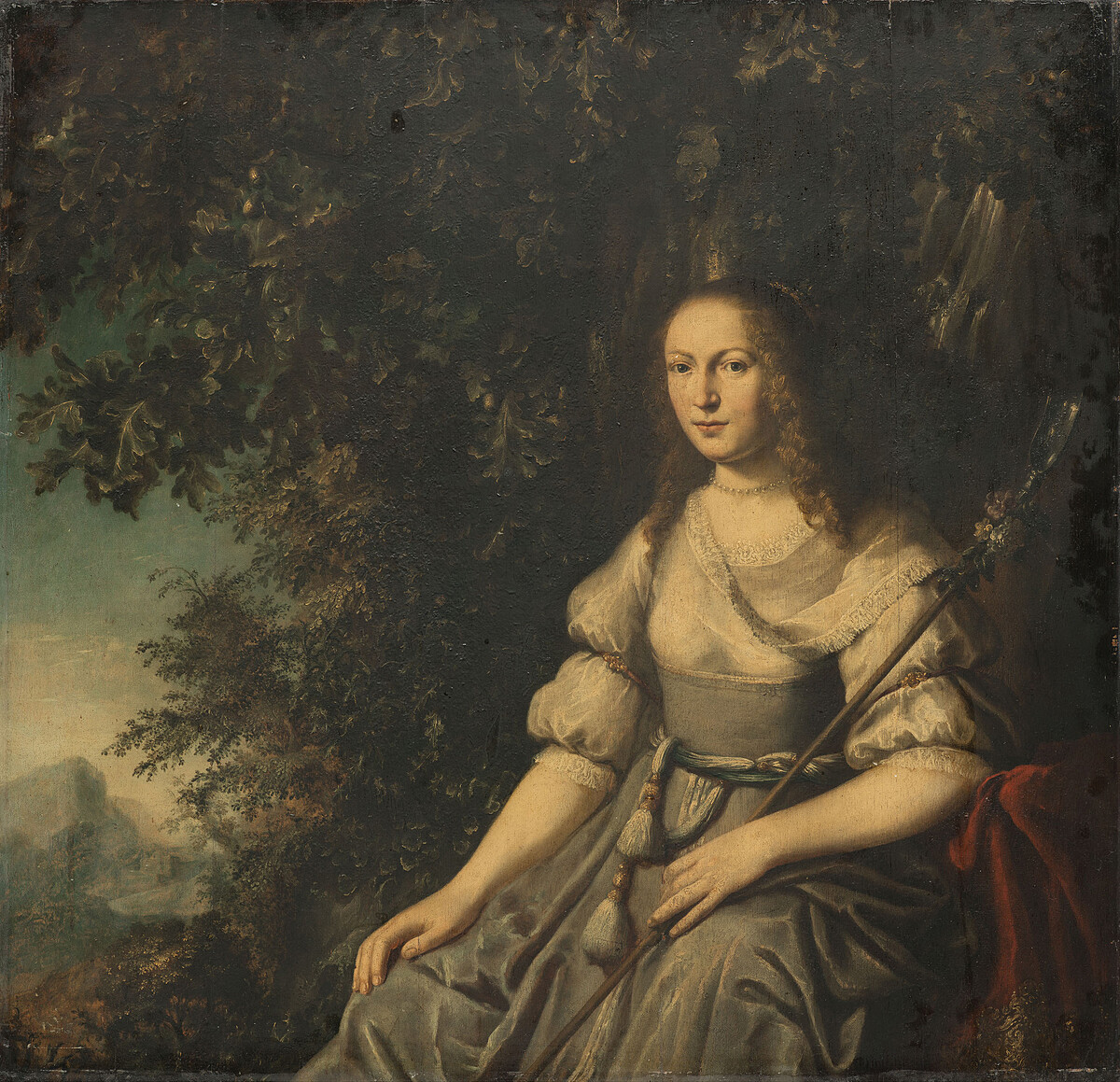 奇美博物館珍藏展《畫師們》，台夫特畫派作品〈裝扮為牧羊女的女子肖像〉。