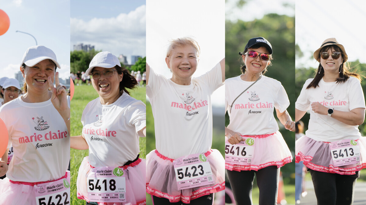 癌症關懷基金會五位參開公益路跑的癌友跑團