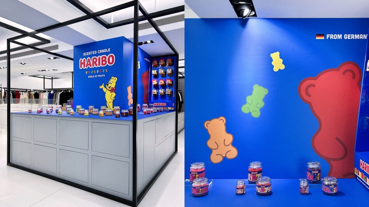 HARIBO小熊軟糖香氛蠟燭在ARTIFACTS的期間限定快閃店。