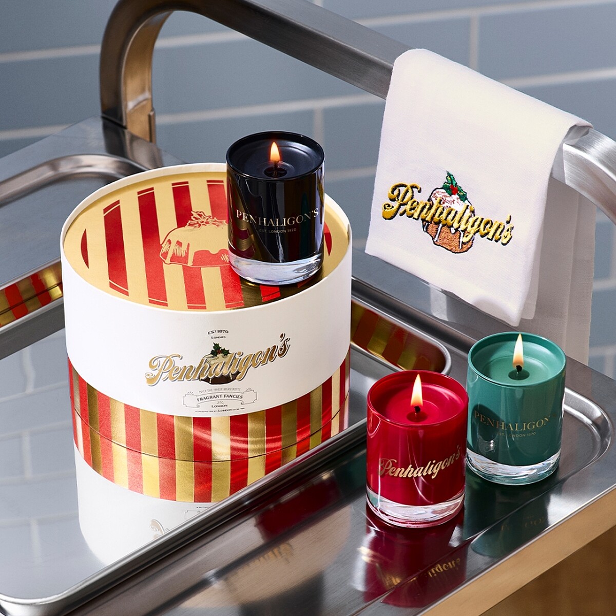  Penhaligon's潘海利根烘焙坊三倍美味禮盒節日香氛蠟燭三入，NT3,400