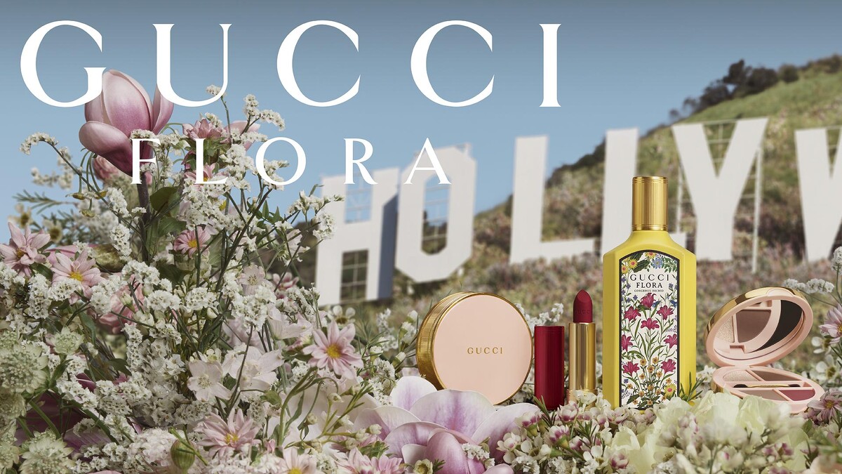 Gucci Flora Orchid+彩妝形象圖。