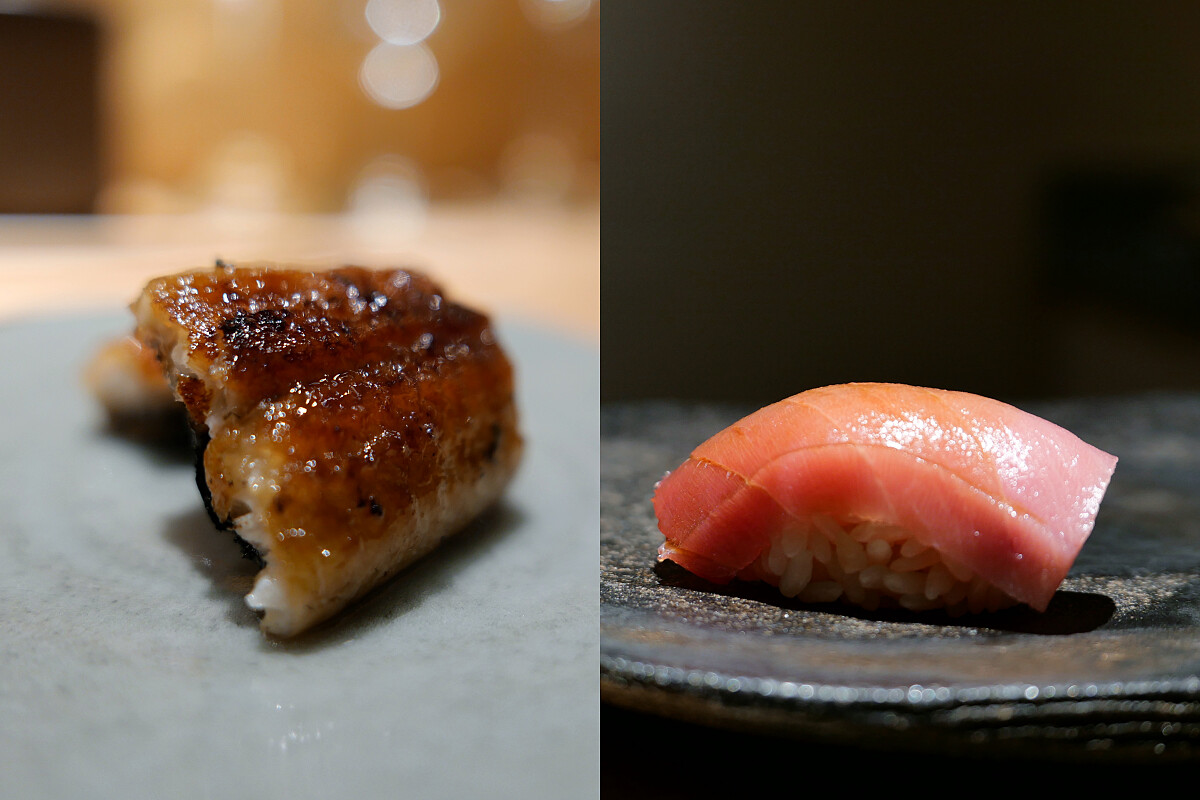 烤鰻魚與中腹。