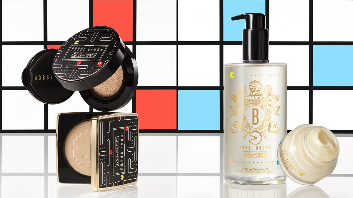 Bobbi Brown芭比波朗冬蟲夏草精華氣墊粉餅PAC-MAN版,NT2,800。超輕水感茉莉淨妝油 PAC-MAN版,NT3,400。維他命完美乳霜PAC-MAN版,NT2,600