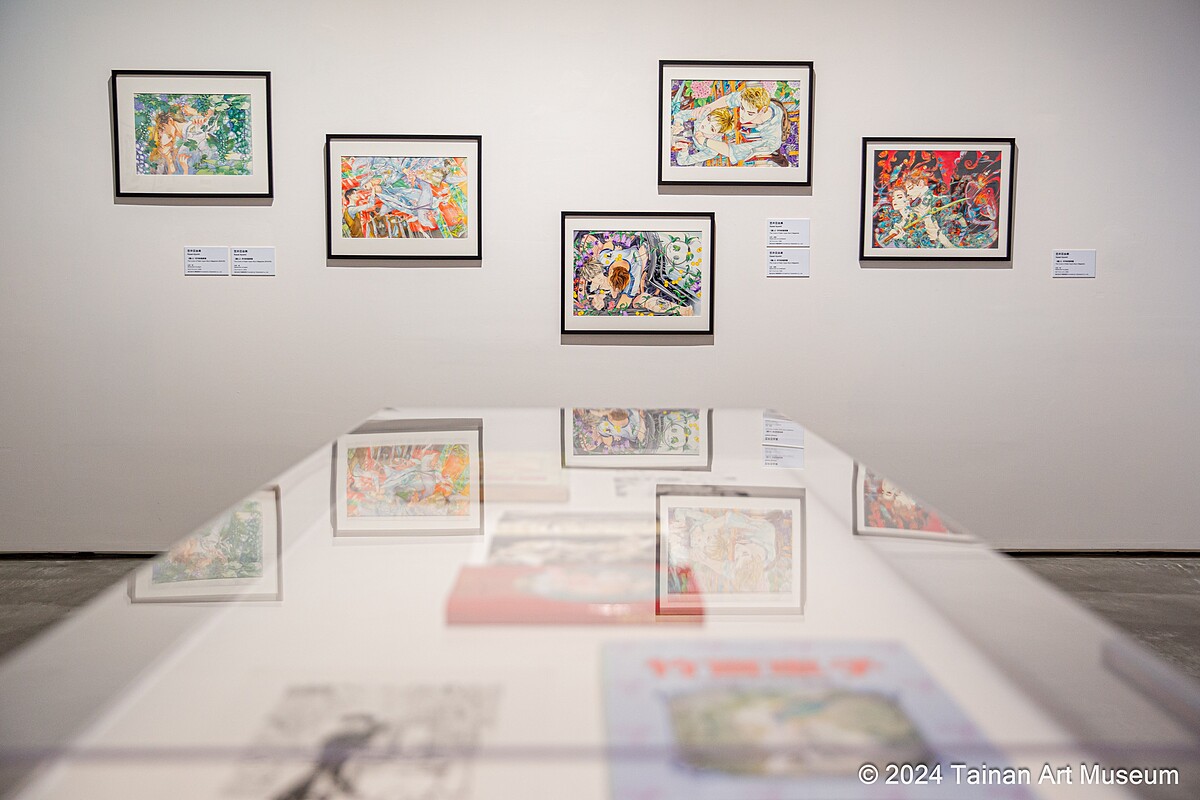 展覽中可見早期日本漫畫家手繪原畫，讓觀眾仔細欣賞創作者的細膩筆觸。（南美館提供）