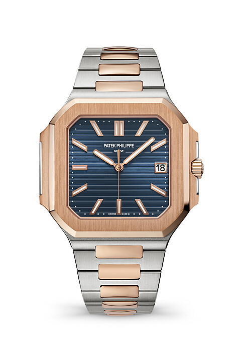 藍色面盤搭配玫瑰金與精鋼鏈帶腕錶（5821.1AR-001，NT 1.984.000）