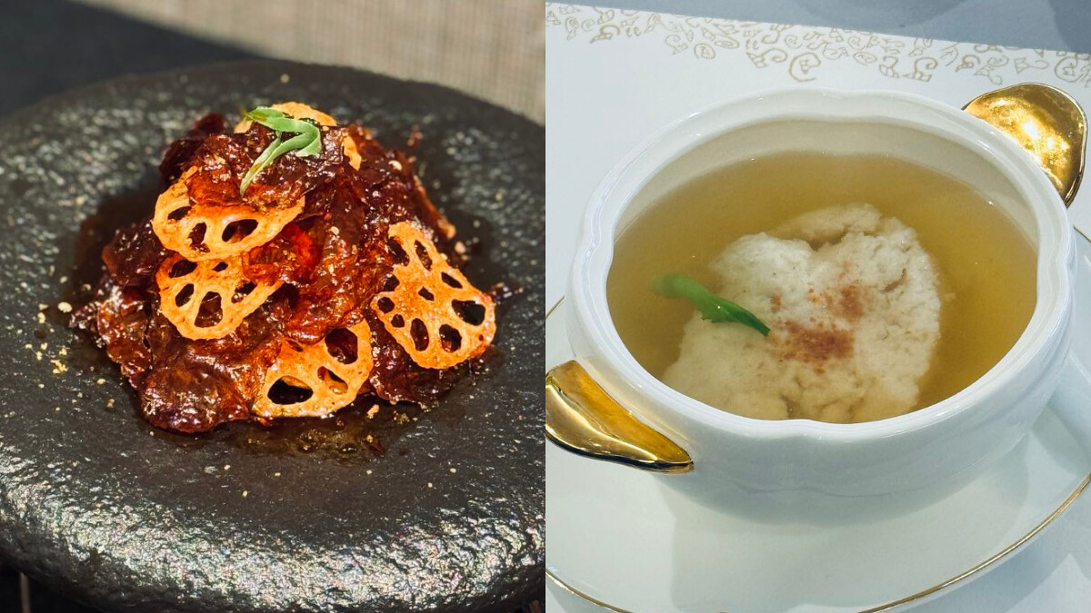 陳皮燈影牛肉、清湯仔雞豆花