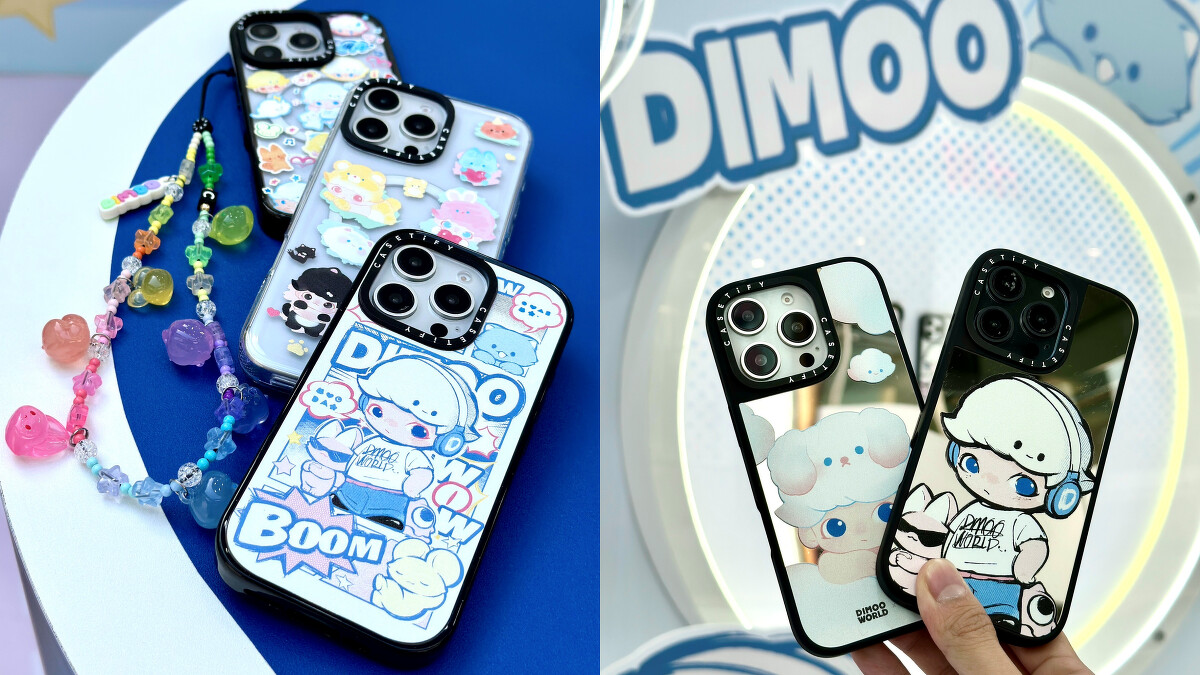 CASETiFY x DIMOO系列手機殼，有彩色漫畫、個性潮流兩種風格設計