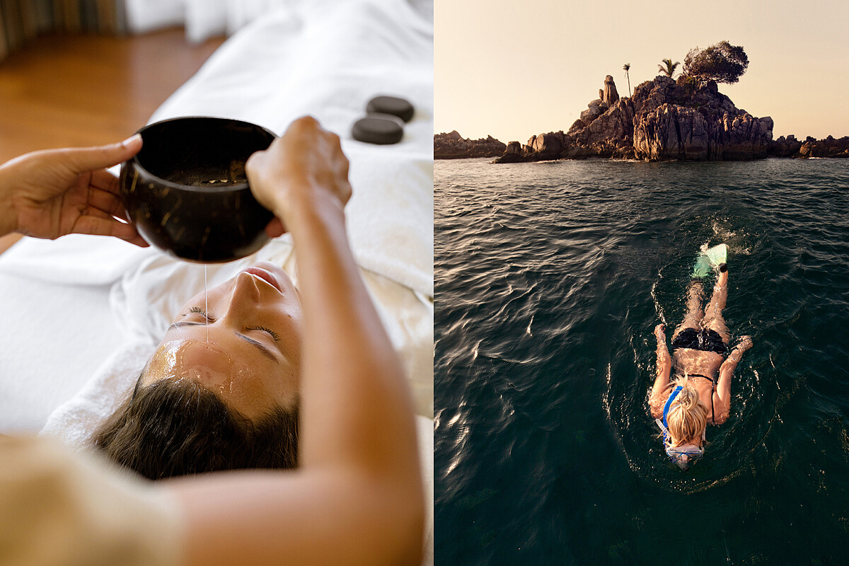 度假村內設有 Spa 中心，也能參與各項水上活動。