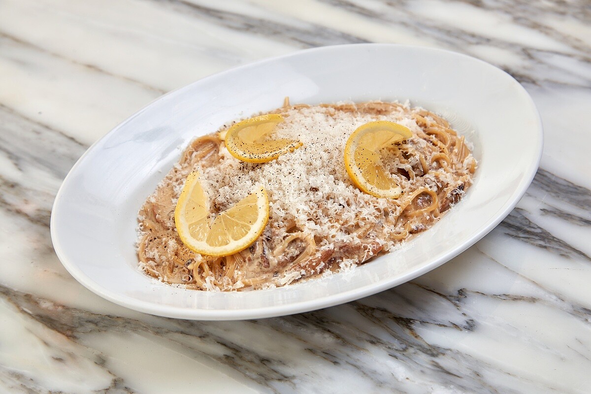 牛肝菌檸檬奶油義大利麵。