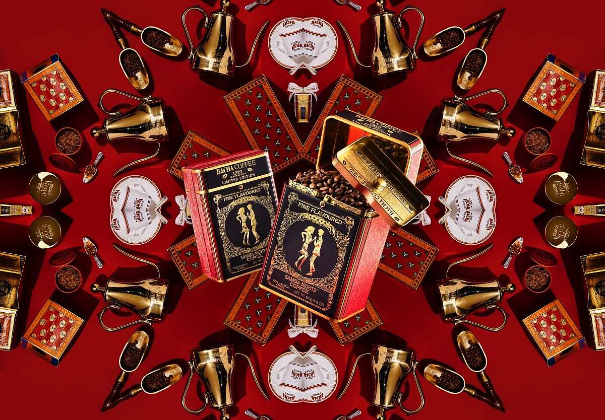 「森巴之夜咖啡」主視覺以繽紛的萬花筒呈現。