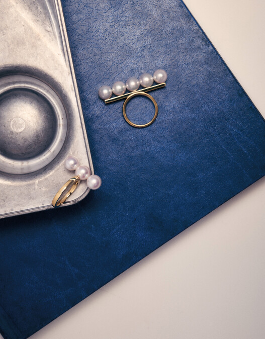 balance signature 18K黃金戒指、Balance Plus Neo 18k黃金阿古屋珍珠戒指。