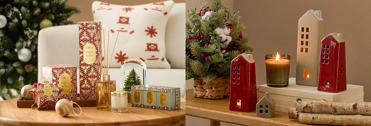 澳洲CIRCA 聖誕節限定系列(2024/11/6-2024/12/25期間販售)，定價NT740起、特價NT590起；艾禮思陶瓷擺飾(房子)，NT159起。