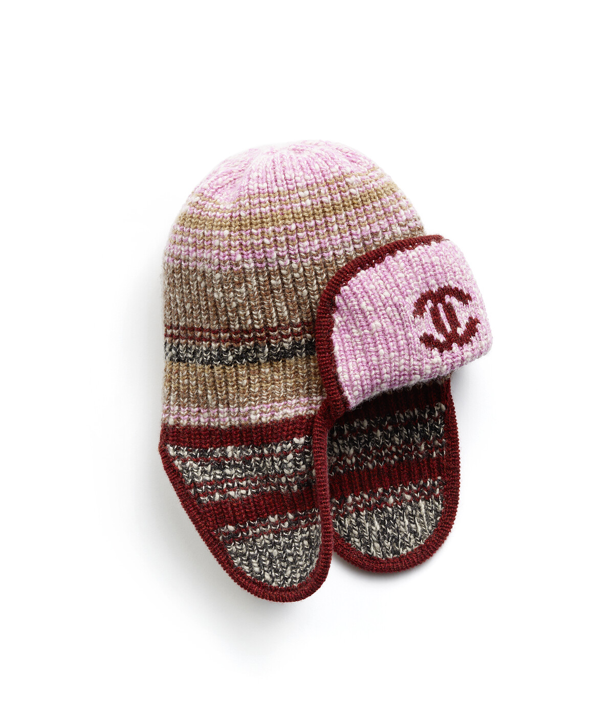 CHANEL 粉色雙C LOGO毛帽 NTD28,200