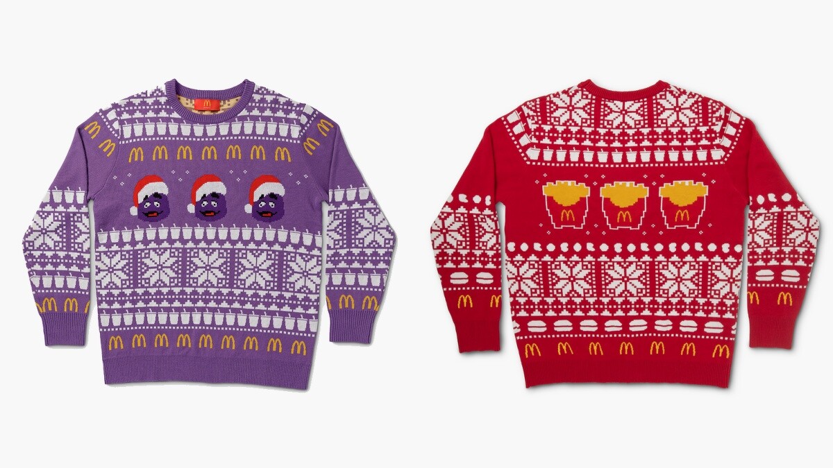 奶昔大哥、薯條假日系列針織毛衣 USD65