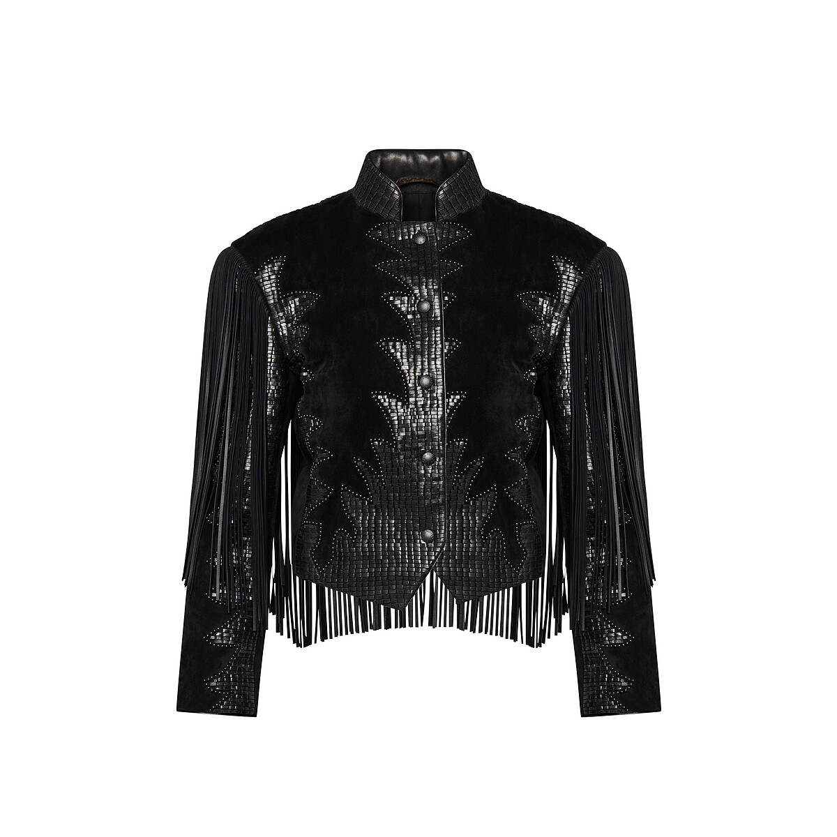 Louis Vuitton 皮革流蘇外套，價格店洽。