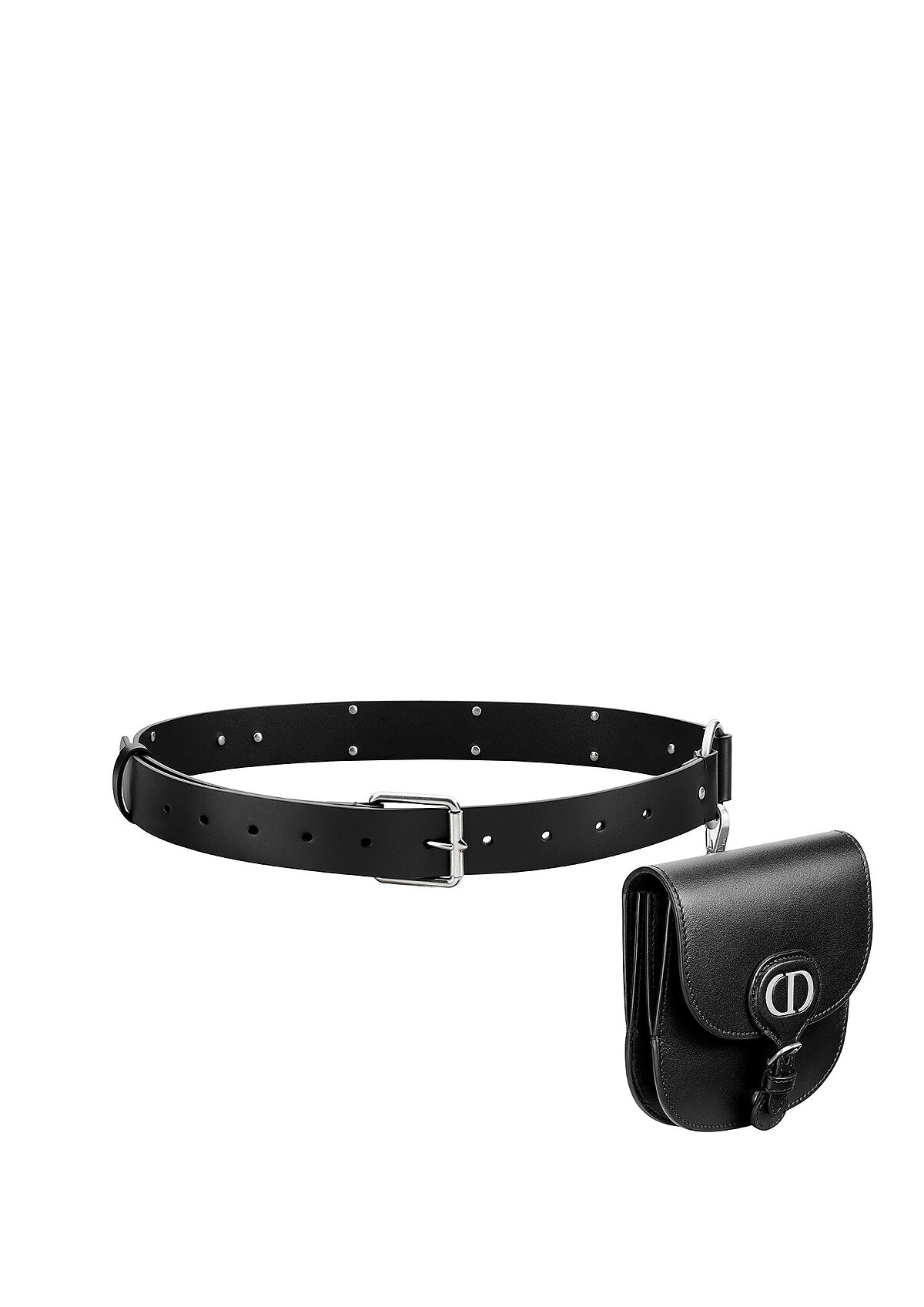 DIOR SYMBOL 黑色小牛皮可拆卸式腰包腰帶，NTD 63,000。