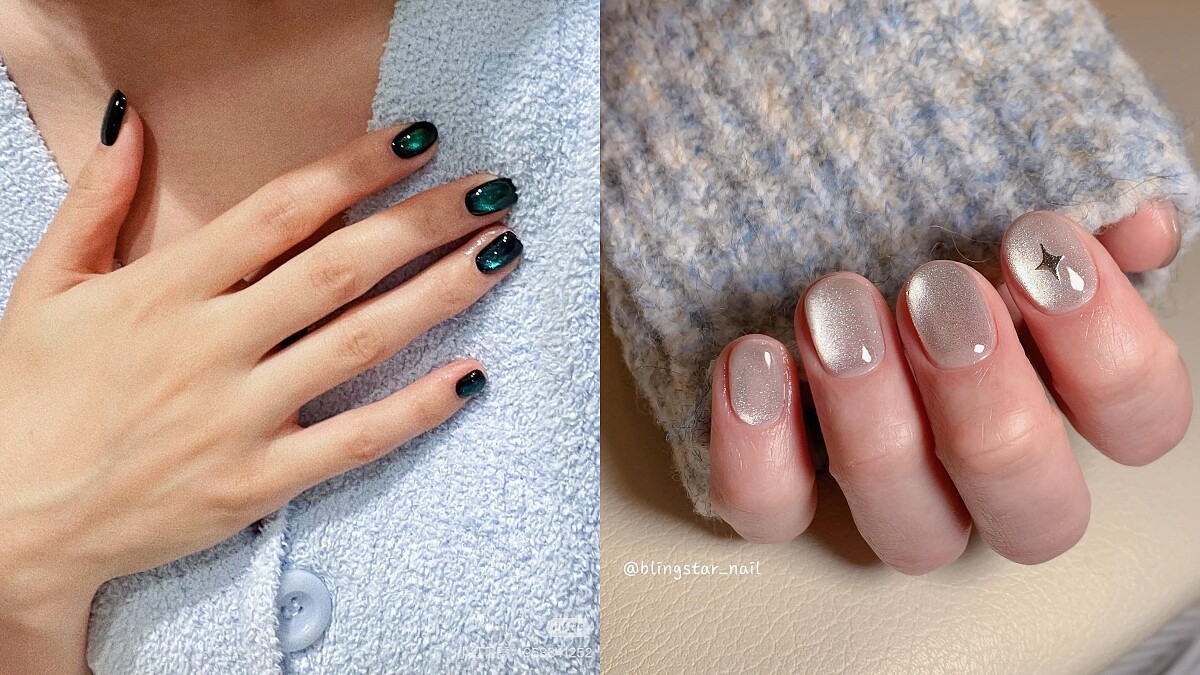 玻璃珠貓眼、追光貓眼是什麼?10款美甲範本一次看,通透光澤太美!